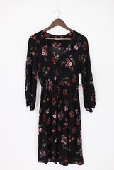 VELVET By Graham &Spencer Danay Floral Challis Wrap Dress Black Akira S $189 D6