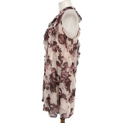 BCBGeneration Womens Dress Medium Maroon Red Sleeveless Ruffle Lined Sexy Floral