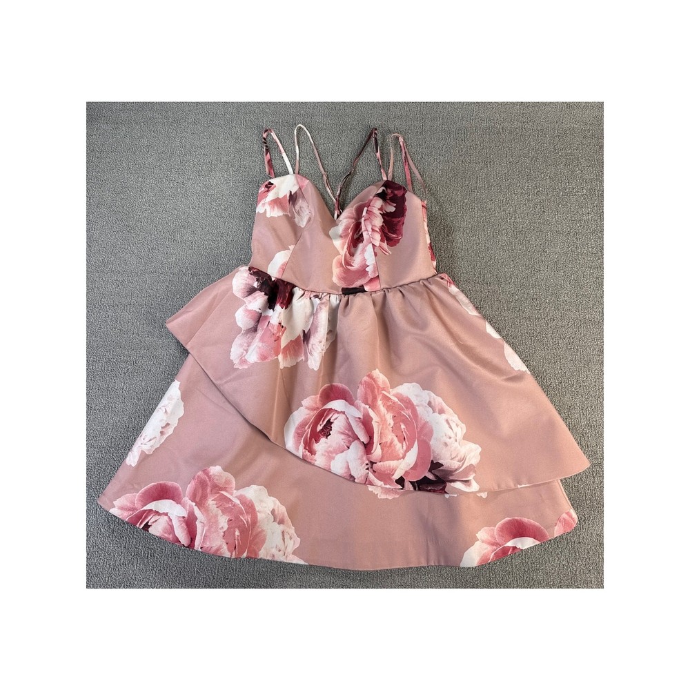 Keepsake the Label Last Stand Dress Womens Medium Mini Hoco Blush Floral New
