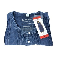 Coldwater Creek Pintuck Tencel Midi Denim Dress Sleeveless Indigo Blue Women&rsquo;s