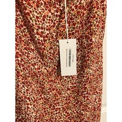 Reformation Baxley Dress La Vie En Rose Floral Midi Flutter Sleeve Slit 8 NEW