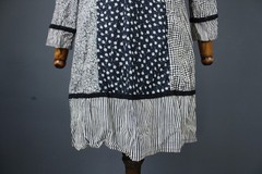 GUDRUN SJÖDÉN Multicolor Mixed Pattern Square Neck 3/4 Sleeve Tunic Dress Size S