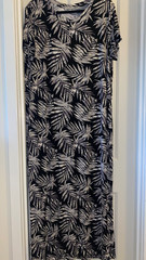 ANYBODY sz XL Drapey Knit Printed Maxi Dress BLACK PALM