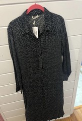 LoveStitch Polka Dot Midi Dress Sz Medium Collared Long Sleeve Chic NWT