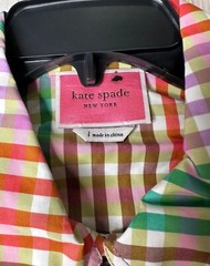 Kate Spade New York Shirt Dress Multi L Rainbow Plaid Cotton Belted Button Front