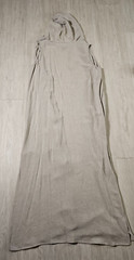 Finity Beach Dress Womens Sz 10 Sleeveless Dress w/hoodie Buttons USA Made Tan