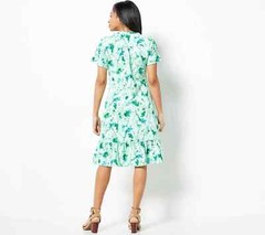 Isaac Mizrahi Live! Regular Printed Pebble Knit Dress – Pink (M) a499625 –