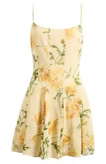 New, Reformation Annelise floral mini dress in Yellow Sz 6 #MD2098