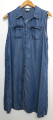 Andrea Jovine AJ Dress Womens XL Button Up Sleeveless Collared Shirt Dress