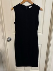 Babaton Black Sheath Midi Dress Size 8 Capsule Wardrobe