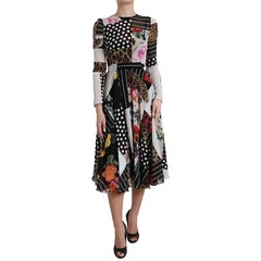 DOLCE & GABBANA Dress Multicolor Patchwork Floral Leopard IT36/US2/2XS 4430usd