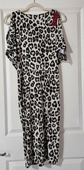 Jennifer Lopez Leopard Ruched Knotted Dress Beige Brown Black Animal Print L