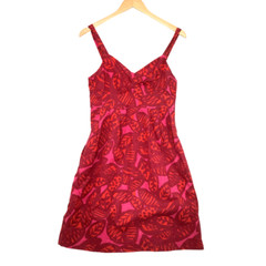 Joe Fresh Women Multicolor Cotton Pleated Spaghetti Strap Neck Dress Size SP