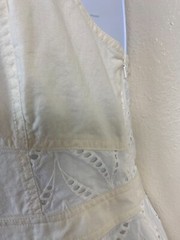 Anthropologie Alice White Eyelet Midi Crop Jumpsuit size 8 Wide leg Cottagecore