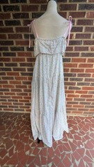 Handmade Floral Maxi Dress-Cottagecore-Ribbon Straps-Ruffle Sundress -One Size