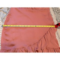 Express Womens Ruffle Faux Wrap Mini Dress Dusty Rose Short Sleeve V-Neck Size M