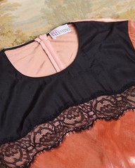 RED Valentino Blush Pink Velvet Maxi Dress with Lace Panel IT 44 UK 12