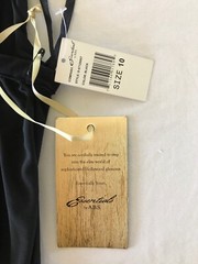 NWT Essentials ABS Black Dress Ruched Drop Waist Bubble Hem Y2K Sz 10