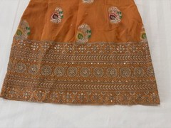 Beautiful Indian dress suit in yellow-orange color for Punjabi Pakistani