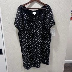 Alex Mill 100% Silk Floral Print Mini Dress Women&rsquo;s Size Large Black White Lined
