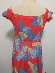 Lulus Patsy Coral Red Floral Print Off Shoulder Maxi Dress LARGE Resort Tropical
