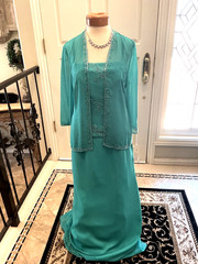 CASSANDRA STONE NEW Mothers social occasion formal Long dress JADE chiffon 10