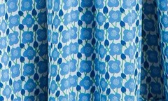 Max Studio $178 Georgette Cream/Blue Poppy Buds Smocked Waist Maxi Dress NWT