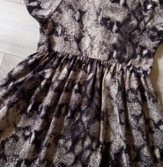 Some Days Lovin Grey Snakeskin Print Flared Dress Casual Smart Holiday UK8/10