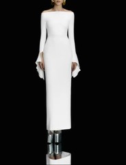 Women Solace London Off the Shoulder Fit Bodycon Maxi Dress Gown