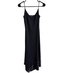 Banana Republic Midi Slip Dress Minimalist Spaghetti Strap Womens XS Black