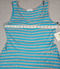 Calvin Klein Womens Blue Gray Striped Sleeveless Maxi Dress Size 4 NWT