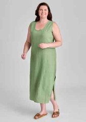 NEW FLAX WATERCRESS Medium Weight Linen Scoop Neck Sleeveless SLIPSTER Dress 2X