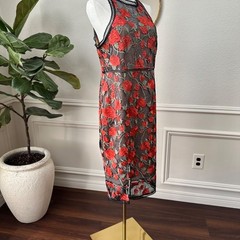 Bombshell Romantic | Gianni Bini | Rose Embroidered Mesh Chic Dress | Large| EUC