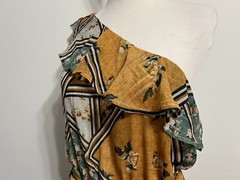 LOVESTITCH One-Shoulder Drape Dress Beige Ocher Olive Black Brown Size L