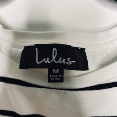 Lulus T-Shirt Dress Womens Medium White Black Striped Short Sleeve Mini Nautical
