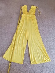 LOVE HIGHLIGHT Yellow light JUMPSUITE dress Women&rsquo;s 2XL curvy wide leg E2