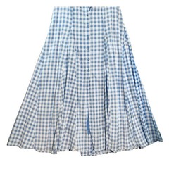 Taylor size 4 Small Blue Gingham Button Front Dress with Bow Silky NWOT
