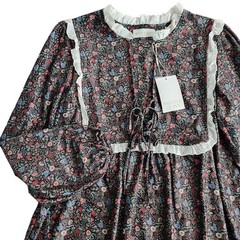 NWT Smith & Quinn The Bonnie Mini Cottagecore Dress Women&rsquo;s M Black Floral Y2K