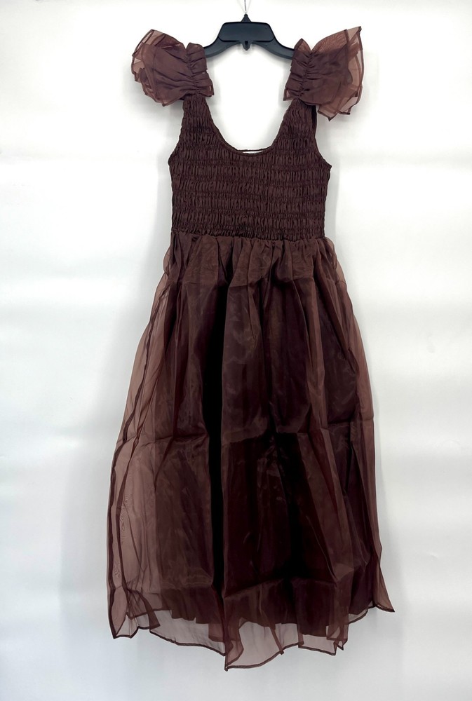 Sofie the Label Brand Taffeta Ruffle Midi Dress Size S Whimsigoth Fairycore Brow