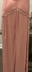 Lost Ink Pink Solid V-Neck Sleeveless Strappy Lace Trim Maxi Dress, Size 4X