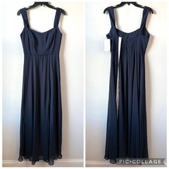 After Six 1558 Chiffon Sweetheart Neck Gown Midnight Navy 6