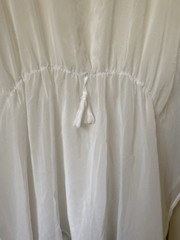 West Loop White Sheer Chiffon Batwing V-neck Mini Dress/Beach Cover One Size