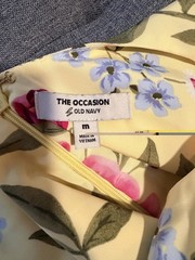 Old Navy Yellow Floral V-Neck Sleeveless A-Line Dress Zip M,adjustable strap