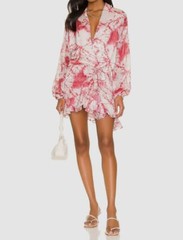$367 Rococo Sand Women&rsquo;s Pink Drawstring Tassel Tie Wrap Dress Size L