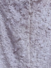 Nina Leonard White Appliqué Flower dress Size Large