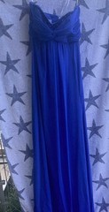 David&rsquo;s Bridal Blue Sweetheart Strapless Chiffon Long Gown Size 8