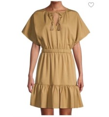 Trina Turk Out Of Office Mahalo Flutter Sleeve Dress Tencel Dress Sz L Pre Owned