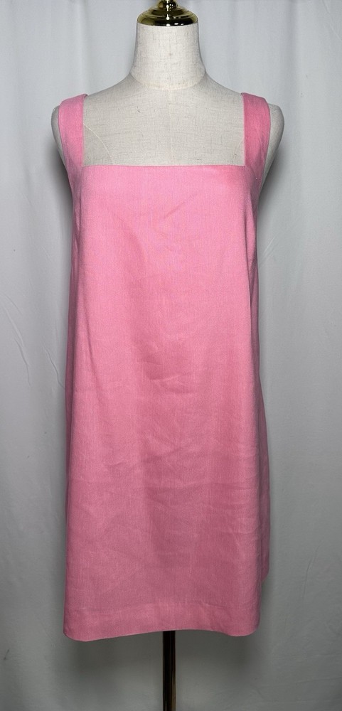 Antonio Melani Mini Dress Shift Large Sleeveless Linen Blend Pink Pockets $159