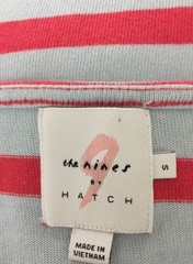 The Nines by Hatch Maternity Dress Size S Light Blue Coral Striped Knit Pockets
