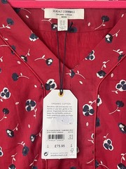 💝 Seasalt  » VILLA GARDEN  » Red 100% Cotton Short Sleeve Dress Size 20 NEW